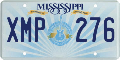 MS license plate XMP276