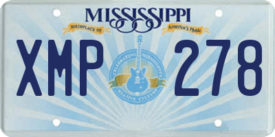 MS license plate XMP278