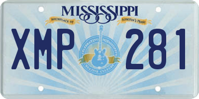 MS license plate XMP281
