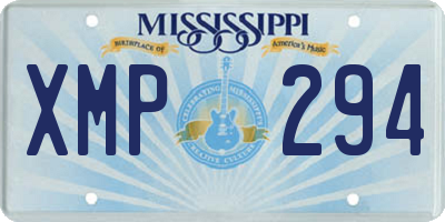 MS license plate XMP294