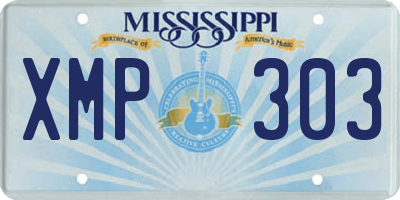 MS license plate XMP303
