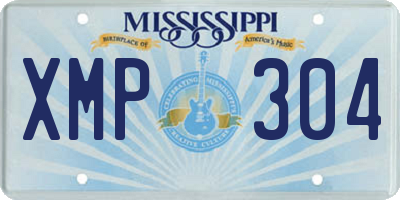 MS license plate XMP304