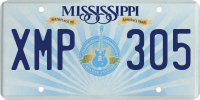 MS license plate XMP305