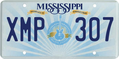 MS license plate XMP307