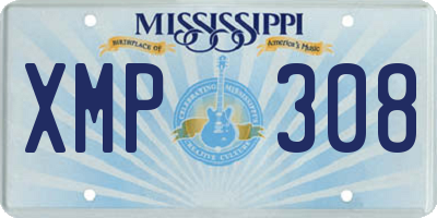 MS license plate XMP308