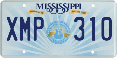 MS license plate XMP310