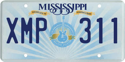 MS license plate XMP311