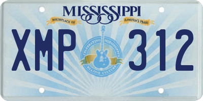 MS license plate XMP312