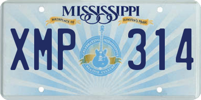 MS license plate XMP314