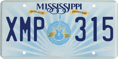 MS license plate XMP315