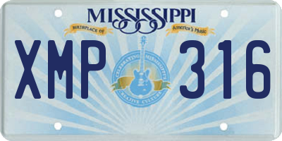 MS license plate XMP316