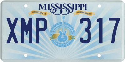 MS license plate XMP317