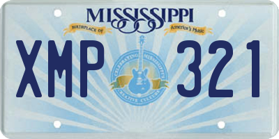 MS license plate XMP321