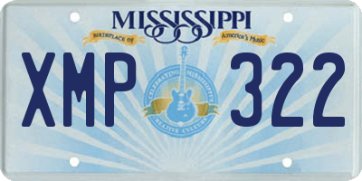 MS license plate XMP322
