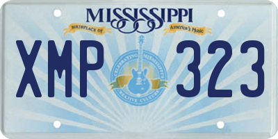 MS license plate XMP323