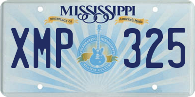 MS license plate XMP325