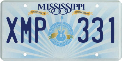 MS license plate XMP331