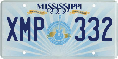 MS license plate XMP332