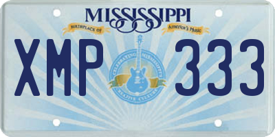 MS license plate XMP333