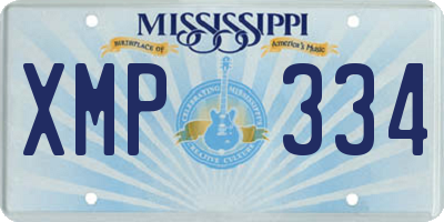 MS license plate XMP334