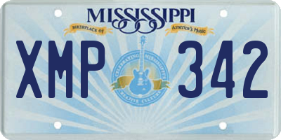 MS license plate XMP342
