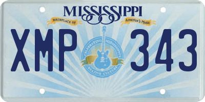 MS license plate XMP343