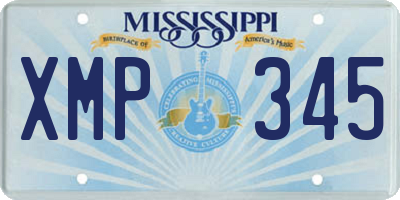 MS license plate XMP345