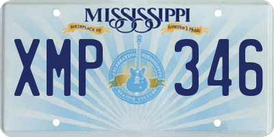 MS license plate XMP346