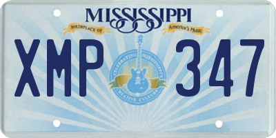 MS license plate XMP347