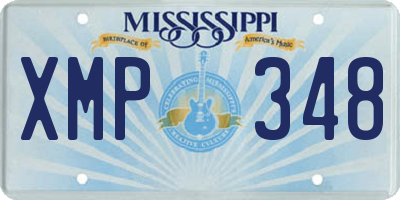 MS license plate XMP348