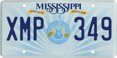 MS license plate XMP349