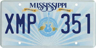MS license plate XMP351
