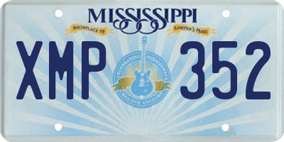 MS license plate XMP352