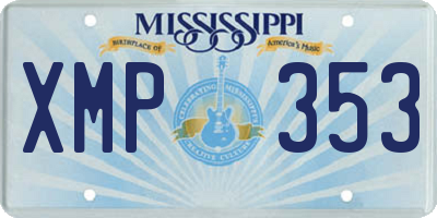MS license plate XMP353