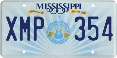 MS license plate XMP354
