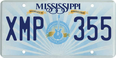 MS license plate XMP355