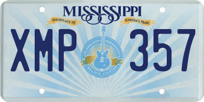 MS license plate XMP357