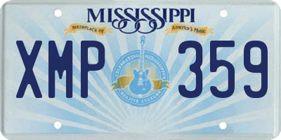 MS license plate XMP359