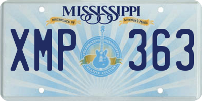 MS license plate XMP363
