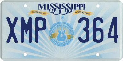 MS license plate XMP364