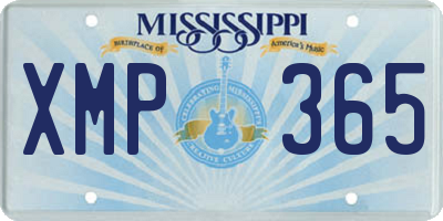 MS license plate XMP365