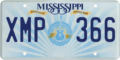 MS license plate XMP366
