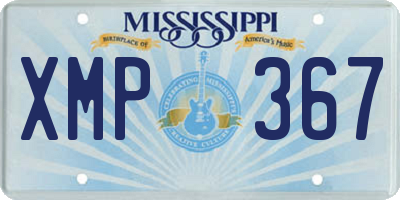 MS license plate XMP367