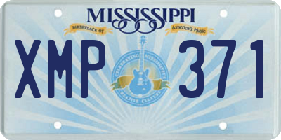 MS license plate XMP371