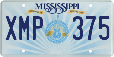 MS license plate XMP375