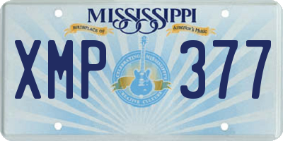 MS license plate XMP377