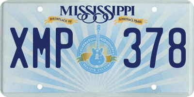 MS license plate XMP378