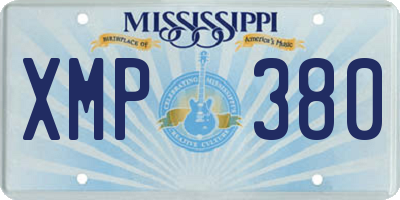 MS license plate XMP380