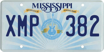 MS license plate XMP382