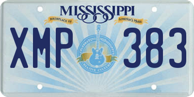 MS license plate XMP383